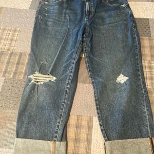Gap cropped cuffed girlfriend jeans